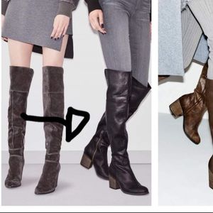 Hinge over the knee high boots